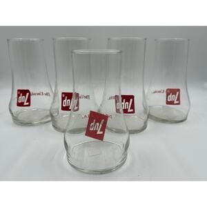 Vintage 70s 7UP Upside Down Glass The UNCOLA 7-Up 1970s Vintage Glassware Coke